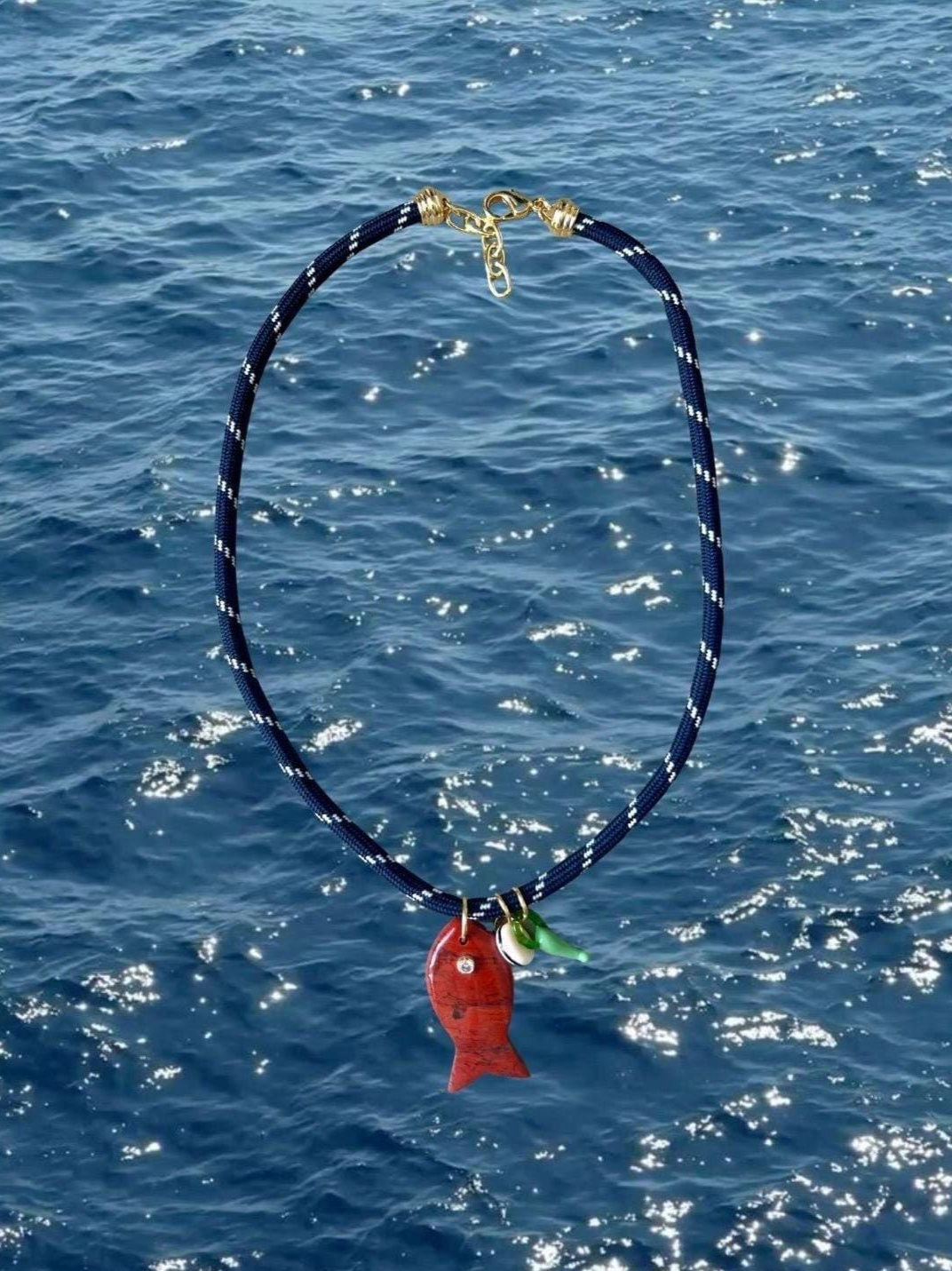 Navy Paracord Fishy Necklace