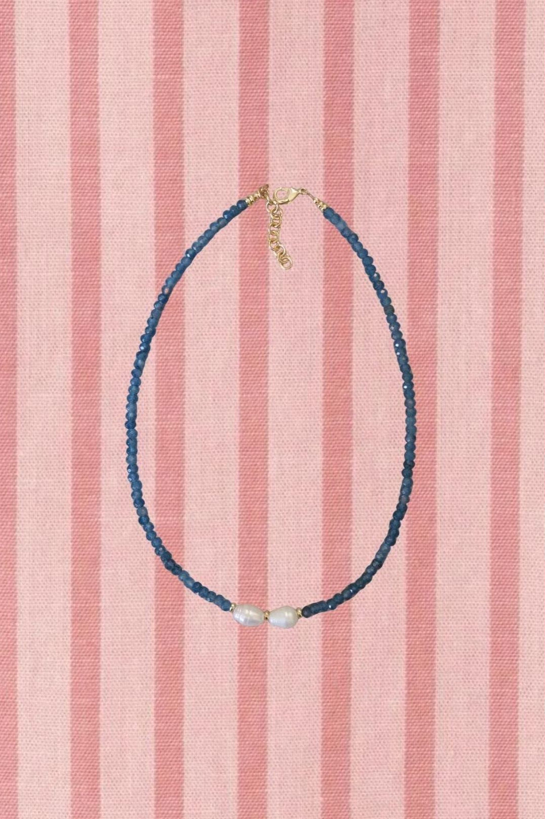 Blue Sapphire Pearl Necklace