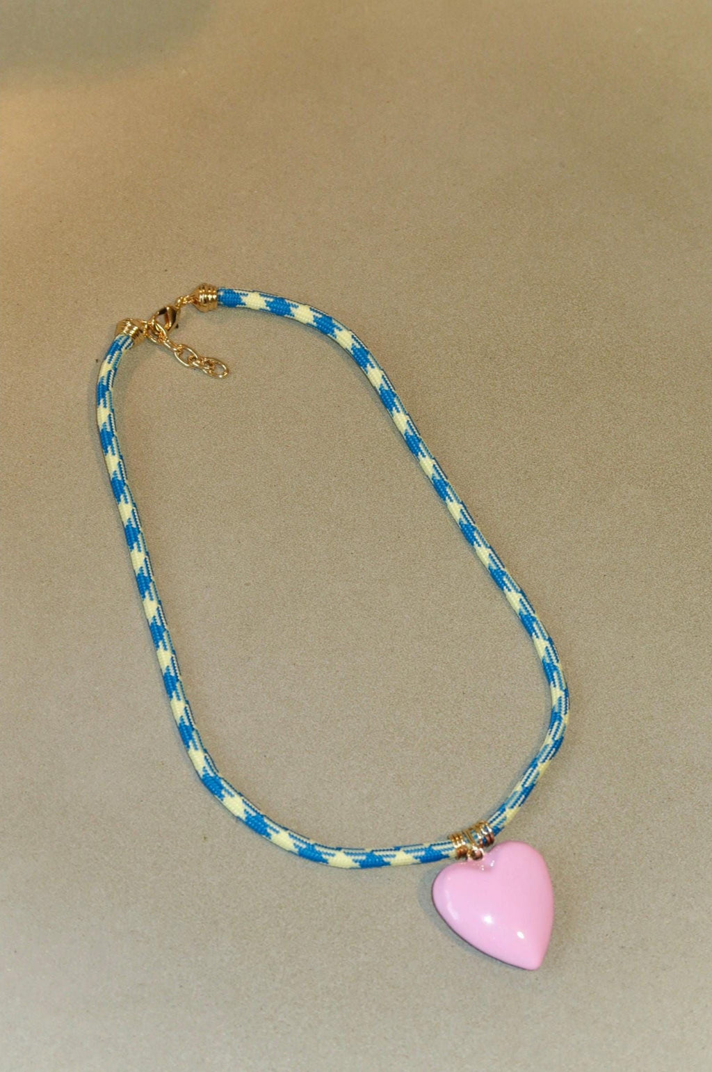 Pink Puffy Heart Necklace