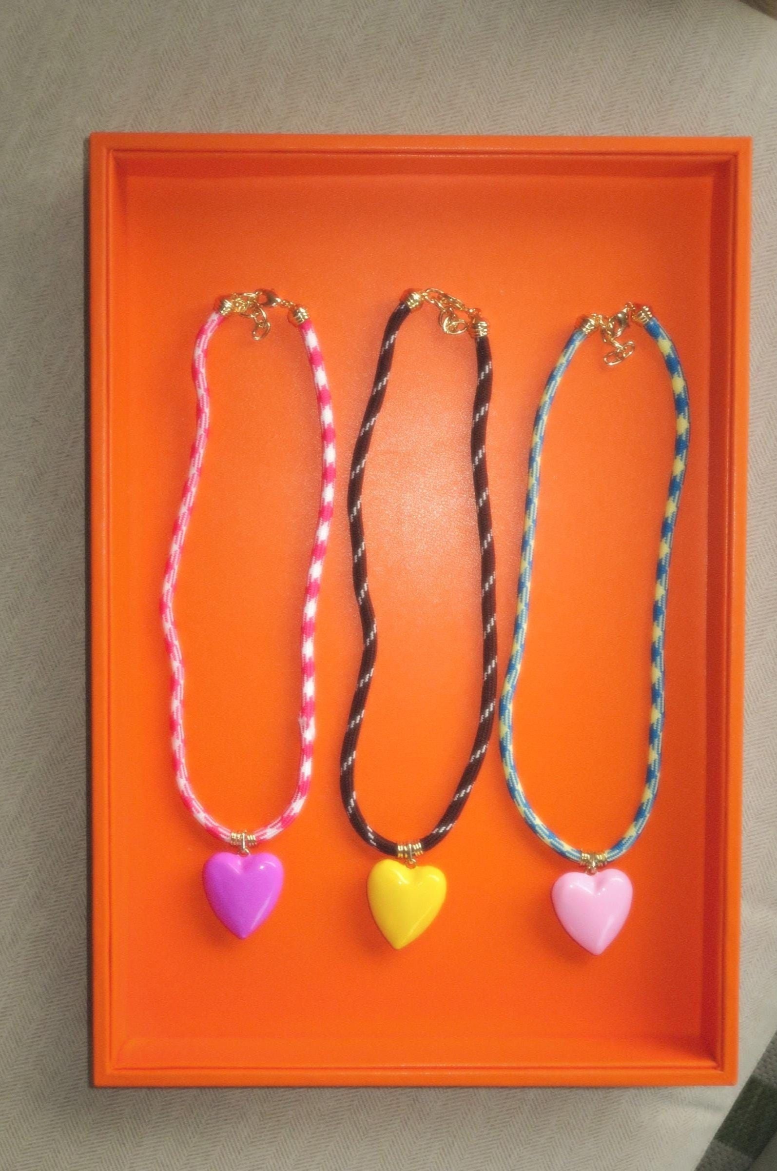 Pink Puffy Heart Necklace